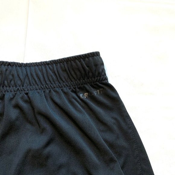 Nike Dri-Fit Athletic Shorts Mens Large Swoosh Elastic Waist Football Black - Picture 7 of 11